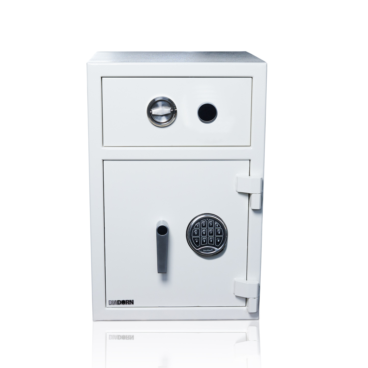 Cassaforte di deposito con cassetto e serratura a chiave | Porta della cassaforte con 6 catenacci e serratura a codice PIN