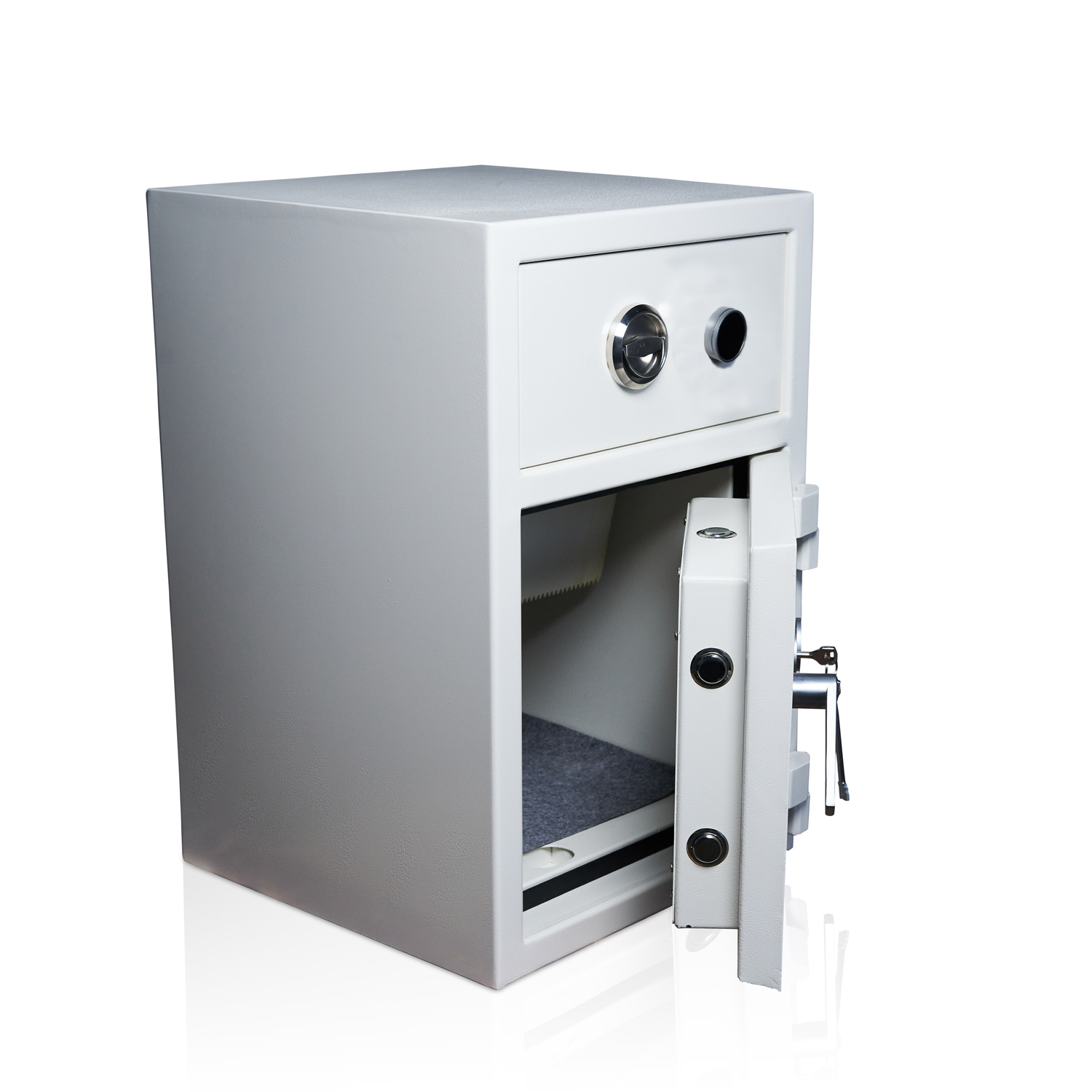 Deposit safe with drawer and key lock | Safe door with 6 locking bolts & key lock