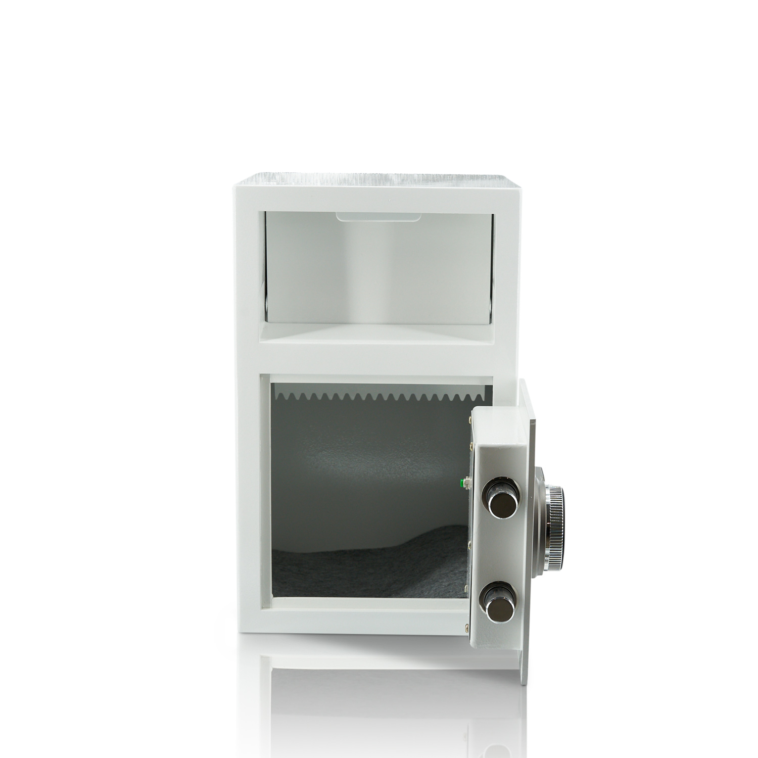 Deposit safe with deposit flap with fingerprint PIN code lock | Glossy White