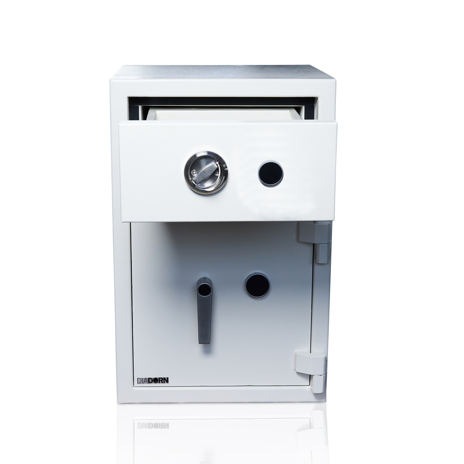 Deposit safe with drawer and key lock | Safe door with 6 locking bolts & key lock